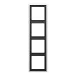 JUNG AL2984 Rahmen 4fach, LS 990, IP 44, Aluminium, senkrechte und waagerechte Montage 