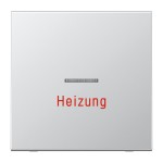 JUNG AL2990H Wippe 1fach, Aufschrift Heizung, mit Lichtleiter, Serie LS, Aluminium 