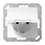 JUNG AS1520KLWW SCHUKO®-Steckdose, 16 A 250 V ~, Klappdeckel, Duroplast, Serie AS, alpinweiß 