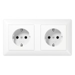 JUNG AS1522WW Kabelkanal-SCHUKO®-Steckdose, 2fach, 16 A 250 V ~, Duroplast, Serie AS, alpinweiß 