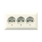 JUNG AS523 Kabelkanal-SCHUKO®-Steckdose, 3fach, 16 A 250 V ~, Duroplast, Serie AS, weiß 