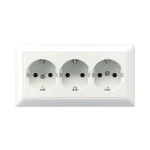 JUNG AS523WW Kabelkanal-SCHUKO®-Steckdose, 3fach, 16 A 250 V ~, Duroplast, Serie AS, alpinweiß 
