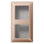 JUNG AS582ACH Aufputz-Kappe 2fach, AS 500 Aufputz, Duroplast lackiert, champagner, senkrechte und waagerechte Montage 