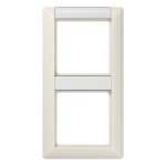 JUNG AS582NA Rahmen 2fach, mit Schriftfeld, AS 500, IP 44, Duroplast, weiß, senkrechte Montage 