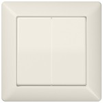 JUNG AS590-5 Wippe 2fach, mit integriertem Rahmen, Duroplast, Serie AS, weiß 