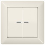 JUNG AS590-5KO5 Wippe 2fach, mit Lichtleiter, mit integriertem Rahmen, Duroplast, Serie AS, weiß 