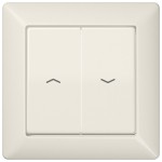 JUNG AS590-5P Wippe 2fach, mit Pfeilsymbolen, mit integriertem Rahmen, Duroplast, Serie AS, weiß 