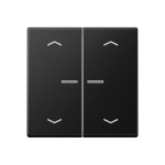 JUNG BTA17102PSWM HOME Taster 2fach, mit Pfeilsymbolen, mit Lichtleiter, Thermoplast lackiert, Serie A, graphitschwarz matt 