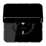 JUNG CD1520BFKIKLSW SCHUKO®-Steckdose, 16 A 250 V ~, SAFETY+, Klappdeckel, Thermoplast, Serie CD, schwarz 