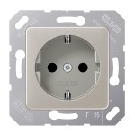 JUNG CD5120BFPG SCHUKO®-Steckdose, 16 A 250 V ~, Thermoplast lackiert, 50 x 50 mm, platin-grau 