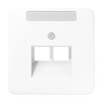 JUNG CD569-2NAUAWW Abdeckung für IAE/UAE-Anschlussdosen, 2 x 8-polig, mit Schriftfeld, Thermoplast, Serie CD, alpinweiß 