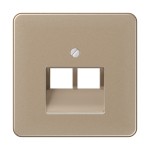 JUNG CD569-2UAGB Abdeckung für IAE/UAE-Anschlussdosen, 2 x 8-polig, Aluminium eloxiert, Serie CD, gold-bronze 