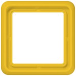 JUNG CD581GLGE Rahmen 1fach für Abdeckungen mit Glasscheibe, CD 500, Thermoplast, ähnlich RAL 1004, gelb, senkrechte und waagerechte Montage 