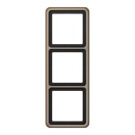 JUNG CD583GB Rahmen 3fach, CD 500, Aluminium eloxiert, gold-bronze, senkrechte und waagerechte Montage 