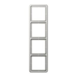 JUNG CD584LG Rahmen 4fach, CD 500, IP 44, Duroplast, lichtgrau, senkrechte und waagerechte Montage 