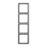 JUNG CD584WUGR Rahmen 4fach, CD 500, IP 44, Thermoplast, grau, senkrechte und waagerechte Montage 