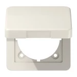 JUNG CD590BFKL Klappdeckel (mit Rückstellfeder), Thermoplast, Serie CD, weiß, senkrechte und waagerechte Montage 