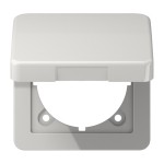 JUNG CD590BFKLLG Klappdeckel (mit Rückstellfeder), Thermoplast, Serie CD, lichtgrau, senkrechte und waagerechte Montage 