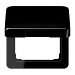 JUNG CD590KLSW Klappdeckel, Thermoplast, Serie CD, schwarz, senkrechte und waagerechte Montage 