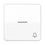 JUNG CD590KO5KWW Wippe 1fach, Symbol Klingel, mit Lichtleiter, Duroplast, Serie CD, alpinweiß 