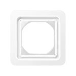 JUNG CD681WUWW Rahmen 90 x 90 mm, komplett mit Dichtungsflansch (IP44) 1fach, CD 500, IP 44, Thermoplast, alpinweiß, senkrechte und waagerechte Montage 