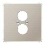 JUNG ES2962-2 Abdeckung für 2 Rundsteckverbinder bis 18,5 mm Ø 2fach, Serie LS, Edelstahl 