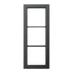 JUNG FDAL2983AN Rahmen 3fach, FLAT DESIGN, Aluminium lackiert, anthrazit, senkrechte und waagerechte Montage 