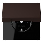 Jung LC1520KIKL4320J SCHUKO Steckdose 16A 250V ohne Krallen integrierter erhöhter Berührungsschutz SAFETY+ Klappdeckel Serie LS terre d?ombre brûlée 59 