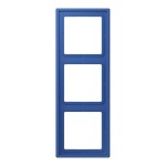 JUNG LC983253 Rahmen 3fach, LS 990, Duroplast lackiert, bleu outremer 59 (4320K), senkrechte und waagerechte Montage 