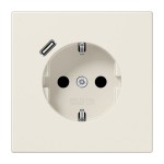 JUNG LS1520-18C SCHUKO®-Steckdose, 16 A 250 V ~, mit USB-Ladegerät, 1 x Typ C, SAFETY+, Serie LS, weiß 