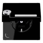 JUNG LS1520NAKLSLSW SCHUKO®-Steckdose, 16 A 250 V ~, mit Schriftfeld, SAFETY+, Klappdeckel, mit Sicherheitsschloss, Thermoplast, Serie LS, schwarz 