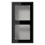 JUNG LS582ASW Aufputz-Kappe 2fach, LS CUBE, Duroplast, schwarz, senkrechte und waagerechte Montage 