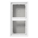 JUNG LS582AWW Aufputz-Kappe 2fach, LS CUBE, Duroplast, alpinweiß, senkrechte und waagerechte Montage 