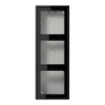 JUNG LS583ASW Aufputz-Kappe 3fach, LS CUBE, Duroplast, schwarz, senkrechte und waagerechte Montage 