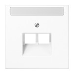 JUNG LS969-2NAUAWW Abdeckung für IAE/UAE-Anschlussdosen, 2 x 8-polig, mit Schriftfeld, Thermoplast, Serie LS, alpinweiß 