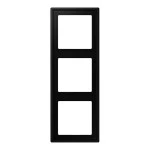 JUNG LS983SWM Rahmen 3fach, LS 990, IP 44, Duroplast lackiert, graphitschwarz matt, senkrechte und waagerechte Montage 
