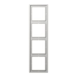 JUNG LS984LG Rahmen 4fach, LS 990, IP 44, Duroplast, lichtgrau, senkrechte und waagerechte Montage 