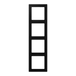 JUNG LS984SWM Rahmen 4fach, LS 990, IP 44, Duroplast lackiert, graphitschwarz matt, senkrechte und waagerechte Montage 