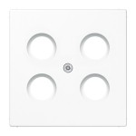 JUNG LS990-4SAT1WW Abdeckung für 4-Loch SAT-TV-Steckdose (Hirschmann) 1fach, Thermoplast, Serie LS, alpinweiß 