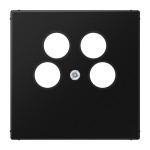 JUNG LS990-4SAT2SWM Abdeckung für 4-Loch SAT-TV-Steckdose (Axing) 1fach, Thermoplast lackiert, Serie LS, graphitschwarz matt 