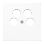 JUNG LS990-4SAT2WW Abdeckung für 4-Loch SAT-TV-Steckdose (Axing) 1fach, Thermoplast, Serie LS, alpinweiß 