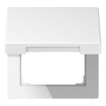 JUNG LS990BFKLWW Klappdeckel (mit Rückstellfeder), Thermoplast, Serie LS, alpinweiß, senkrechte und waagerechte Montage 