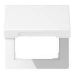 JUNG LS990BFKLWWM Klappdeckel (mit Rückstellfeder), Thermoplast lackiert, Serie LS, schneeweiß matt, senkrechte und waagerechte Montage 