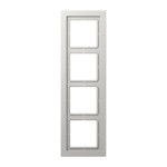 JUNG LSD984LG Rahmen 4fach, LS-DESIGN, Duroplast, lichtgrau, senkrechte und waagerechte Montage 