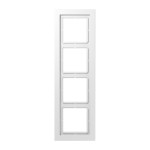 JUNG LSD984WW Rahmen 4fach, LS-DESIGN, Duroplast, alpinweiß, senkrechte und waagerechte Montage 