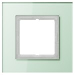 JUNG LSP981GLAS Glasrahmen 1fach, LS PLUS, Glas, mattweiß, senkrechte und waagerechte Montage 