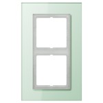 JUNG LSP982GLAS Glasrahmen 2fach, LS PLUS, Glas, mattweiß, senkrechte und waagerechte Montage 