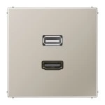 JUNG MAES1163 HDMI / USB 2.0, Serie LS, Edelstahl 