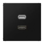 JUNG MALS1163SW HDMI / USB 2.0, Thermoplast, Serie LS, schwarz 