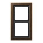 JUNG MED2982AT Rahmen 2fach, LS-DESIGN, Messing antik, senkrechte und waagerechte Montage 